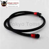 2Pcs 8An Stainless Steel Braided Oil Filter Hose Oil Fuel Line + Fittings Black / Silver