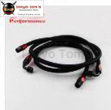 2Pcs 8An Stainless Steel Braided Oil Filter Hose Oil Fuel Line + Fittings Black / Silver