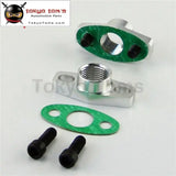 2Pcs Aluminum Turbo Oil Drain Flange Fits For GT Ball Bearing GT25R GT28R GT30R GT35R Black/Silver