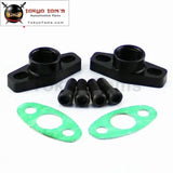 2Pcs Aluminum Turbo Oil Drain Flange Fits For GT Ball Bearing GT25R GT28R GT30R GT35R Black/Silver