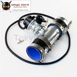 30Psi Blow Off Valve Bov +Type Rs 2.5" Flange Pipe Adapter Silicone Hose Kit   Black / Blue / Silver