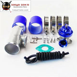 30Psi Blow Off Valve Bov +Type Rs 2.5" Flange Pipe Adapter Silicone Hose Kit   Black / Blue / Silver