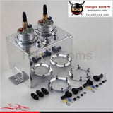 3L High Flow Fuel Swirl Surge Pot Tank + 2Pcs External 044 Dual Fuel Pump  Black/ Silver