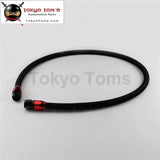 48" 8An Stainless Nylon Steel Braided Oil/Fuel Line W/ Fitting Hose End Adapter Black / Silver