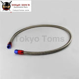 48" 8An Stainless Nylon Steel Braided Oil/Fuel Line W/ Fitting Hose End Adapter Black / Silver