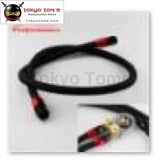 48" 8An Stainless Nylon Steel Braided Oil/Fuel Line W/ Fitting Hose End Adapter Black / Silver