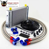 25 Row 248mm AN10 British Oil Cooler Kit W/ Brackets Fits For BMW E36 Euro E82 E9X 135/335 E46 M3 E90 E92 Black/Silver