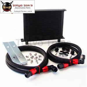 30 Row 248mm AN10 British Oil Cooler Kit W/ Brackets Fits For BMW E36 Euro E82 E9X 135/335 E46 M3 E90 E92 Black/Silver - Tokyo Tom's