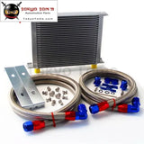 30 Row 248mm AN10 British Oil Cooler Kit W/ Brackets Fits For BMW E36 Euro E82 E9X 135/335 E46 M3 E90 E92 Black/Silver - Tokyo Tom's