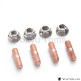 Sport M10 X 1.50 Threaded Turbo Studs Kit Flange Nuts High Strength T3 T4 T6 Set Of 4 - Tokyo Tom's