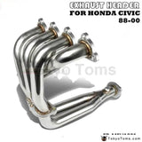 Stainless Steel Piping Header Manifold Exhaust For 88-00 Civic Eg Ef Ek Em - Tokyo Tom's