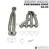 Stainless Steel Piping Header Manifold Exhaust For 88-00 Civic Eg Ef Ek Em - Tokyo Tom's