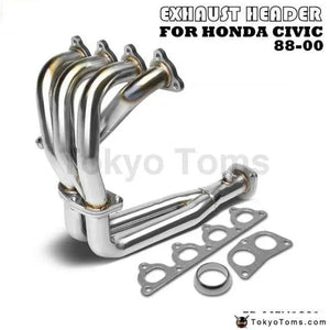 Stainless Steel Piping Header Manifold Exhaust For 88-00 Civic Eg Ef Ek Em - Tokyo Tom's