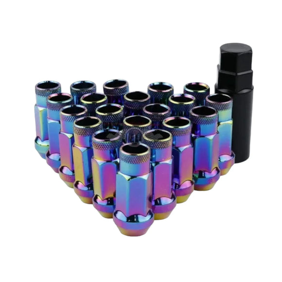 Super Steel Universal Racing Wheel Lug Nuts (Neo Chrome)