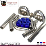 2.5" Inches 63mm Turbo/Supercharger Intercooler Polish Pipe Piping 8Pcs Kit - Tokyo Tom's