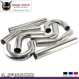 2.5" Inches 63mm Turbo/Supercharger Intercooler Polish Pipe Piping 8Pcs Kit - Tokyo Tom's