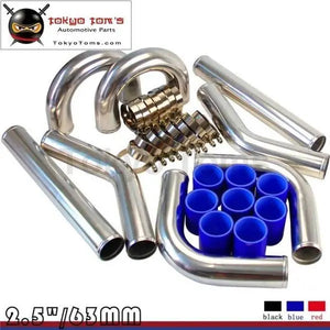 2.5" Inches 63mm Turbo/Supercharger Intercooler Polish Pipe Piping 8Pcs Kit - Tokyo Tom's