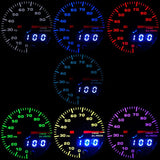 2" 52mm 7 Colors LED Dual Display Boost/Water/Oil temp/Oil pressure/Volt/Air fuel Ratio/EGT/Tachometer Car Gauge +Gauge Pods