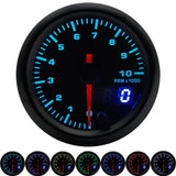 2" 52mm 7 Colors LED Dual Display Boost/Water/Oil temp/Oil pressure/Volt/Air fuel Ratio/EGT/Tachometer Car Gauge +Gauge Pods