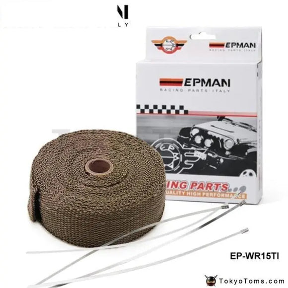 Titanium Turbo Manifold Heat Exhaust Thermal Wrap Tape & Stainless Ties 2