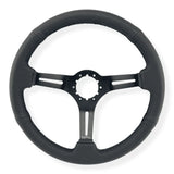 Tomu Akagi Black Perforated Leather Steering Wheel