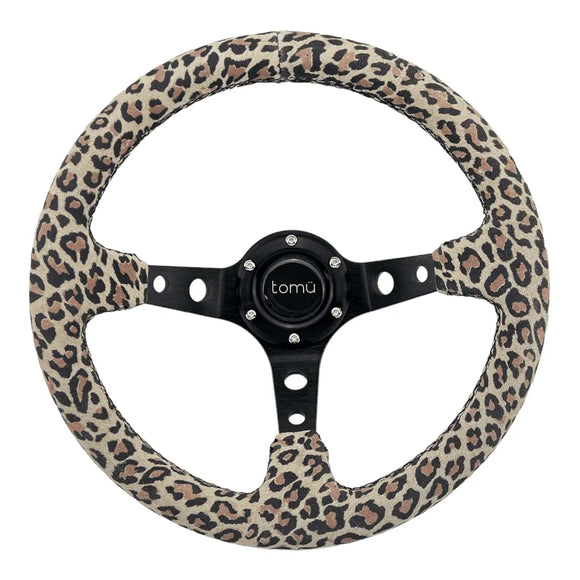 Tomu Cheetah Suede Leather Steering Wheel