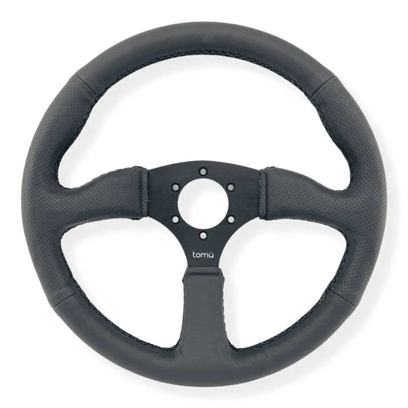 Tomu Circuit Black Perforated Leather Steering Wheel