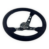 Tomu Ebisu Black Spoke with Black Suede Steering Wheel