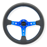 Tomu Ebisu Blue Spoke with Black Leather Steering Wheel