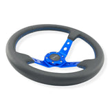 Tomu Ebisu Blue Spoke with Black Leather Steering Wheel