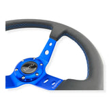 Tomu Ebisu Blue Spoke with Black Leather Steering Wheel