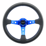 Tomu Ebisu Blue Spoke with Black Leather Steering Wheel