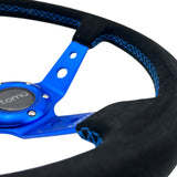 Tomu Ebisu Blue Spoke with Black Suede Steering Wheel