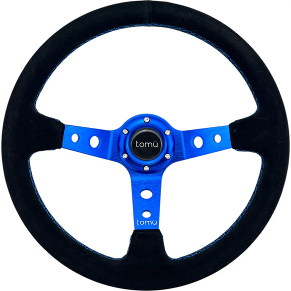 Tomu Ebisu Blue Spoke with Black Suede Steering Wheel