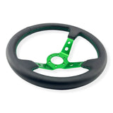 Tomu Ebisu Green Spoke with Black Leather Steering Wheel