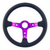 Tomu Ebisu Magenta Spoke with Black Leather Steering Wheel