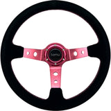 Tomu Ebisu Pink Spoke with Black Suede Steering Wheel