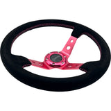 Tomu Ebisu Pink Spoke with Black Suede Steering Wheel