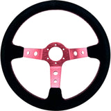 Tomu Ebisu Pink Spoke with Black Suede Steering Wheel