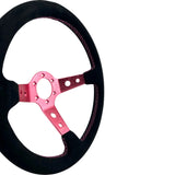 Tomu Ebisu Pink Spoke with Black Suede Steering Wheel