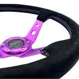 Tomu Ebisu Purple Spoke with Black Suede Steering Wheel