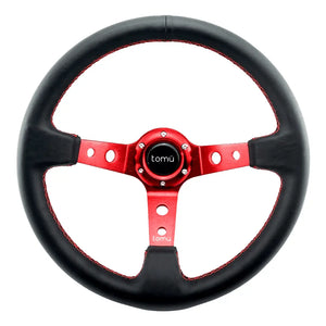 Tomu Ebisu Red Spoke with Black Leather Steering Wheel