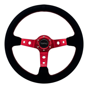 Tomu Ebisu Red Spoke with Black Suede Steering Wheel