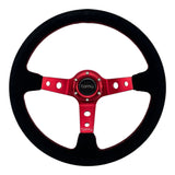 Tomu Ebisu Red Spoke with Black Suede Steering Wheel