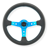 Tomu Ebisu Teal Spoke with Black Leather Steering Wheel