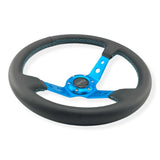 Tomu Ebisu Teal Spoke with Black Leather Steering Wheel