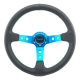 Tomu Ebisu Teal Spoke with Black Leather Steering Wheel