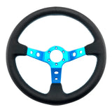 Tomu Ebisu Teal Spoke with Black Leather Steering Wheel