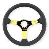 Tomu Fuji Black Perforated Leather with Gold Spoke Steering Wheel