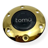 Tomu Fuji Black Perforated Leather with Gold Spoke Steering Wheel